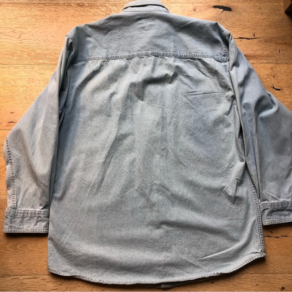 Peanuts Snoopy vintage denim chambray shirt size L women’s - Picture 5 of 5